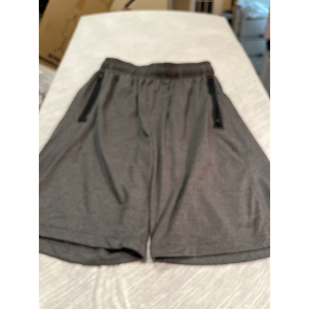 Mitre Athletic Shorts Gray Heathered‎ Zipper Pockets Size S